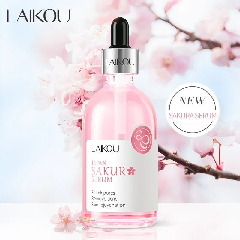LAIKOU Cherry Blossom Essence 100ml Original Solution Moisturizing Facial Care Brighten Tighten Hydrating Repair Soothe Soften